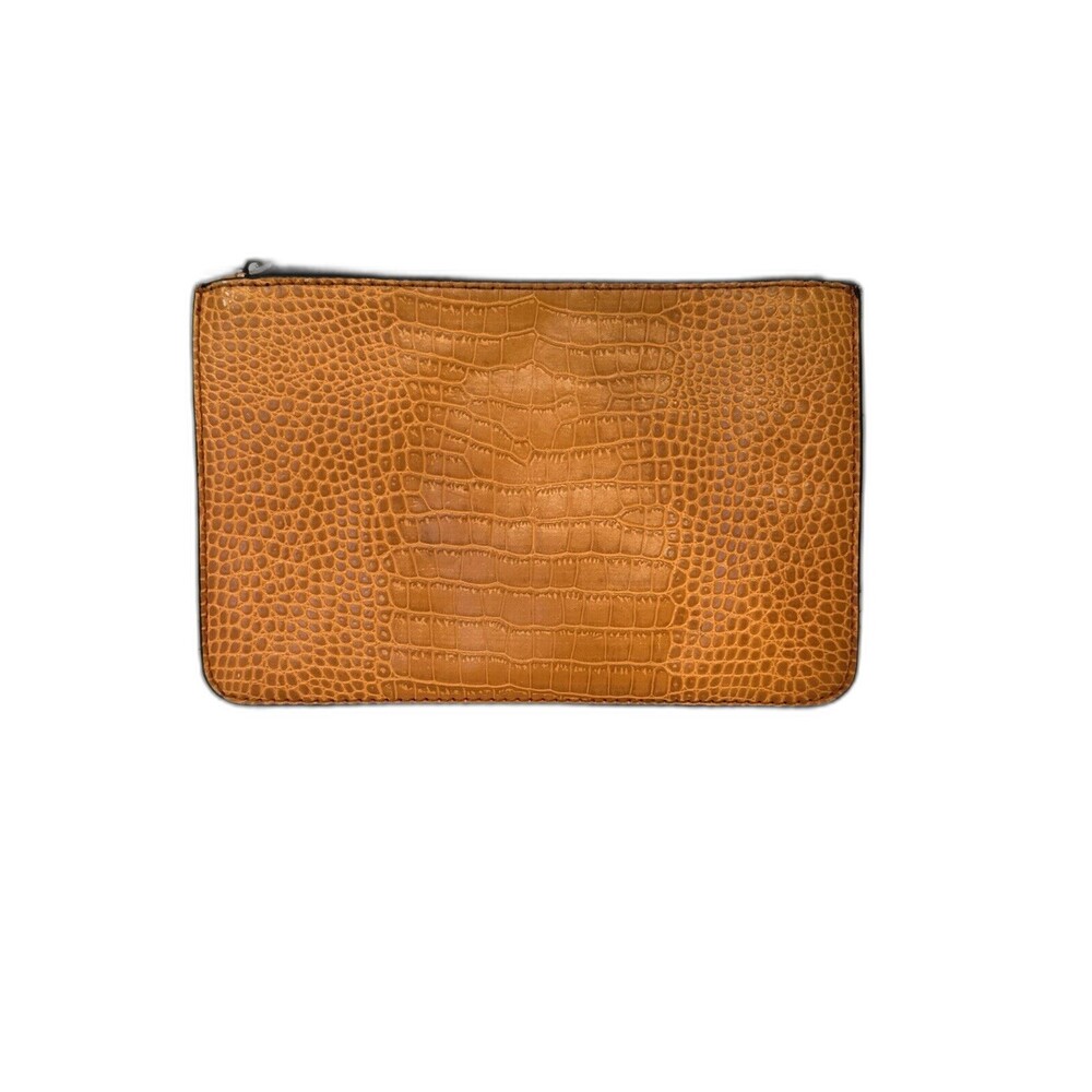 Parfois Clutch/Purse Wallet/Organizer,  Orange Alligator Look Zipper Close